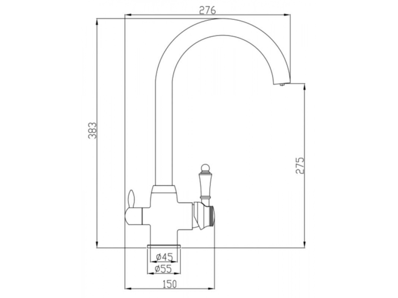 Купить Смеситель Zorg Steel Hammer SH 723 BLACK BR для кухни под фильтр, черный металлик/бронза