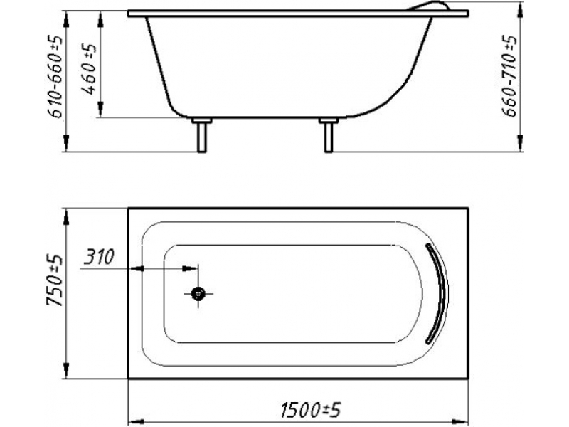 Купить Ванна из искусственного камня Фэма Алассио 150 x 75 см