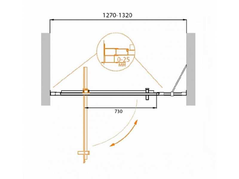 Купить Душевая дверь Cezares Molveno-BA-11-100+30-P-Cr, 130 x 190 см, стекло текстурное Punto, хром