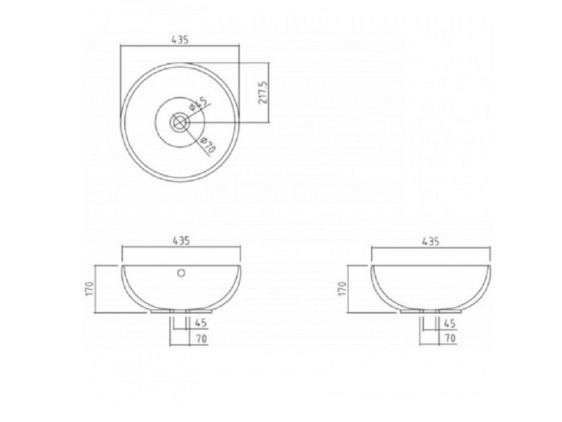 Купить Раковина Bravat Circle C22283W-ENG 43.5 x 43.5 x 17 см накладная, круглая, белый