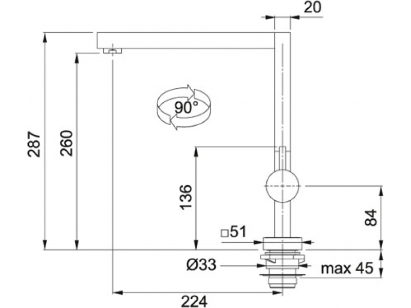 Купить Смеситель Franke PLANAR LIGHT 050, 115.0043.550, для кухни, со встроенным освещением, хром