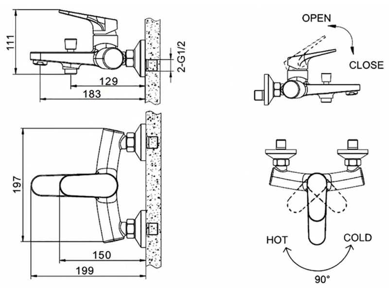 Купить Комплект для ванной Bravat Eler F00450CP