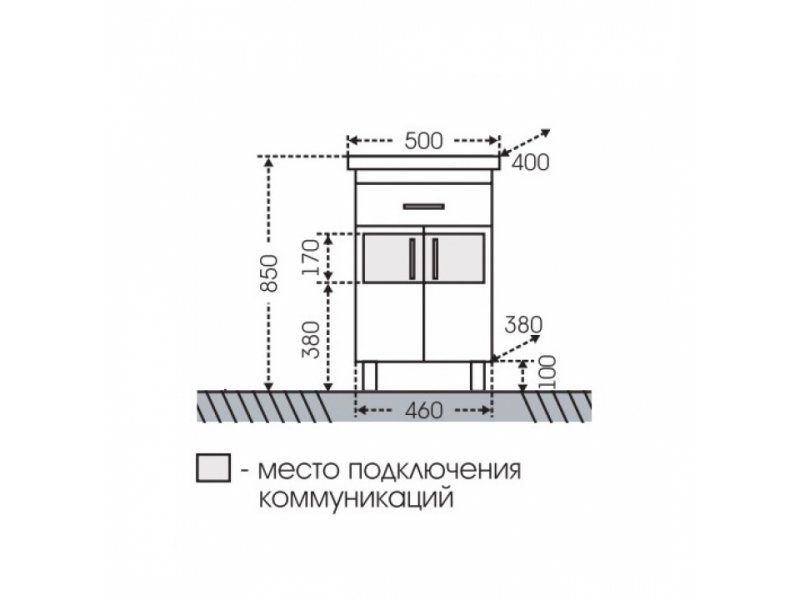 Купить Тумба под раковину СаНта Дублин 50 223002 напольная, цвет белый