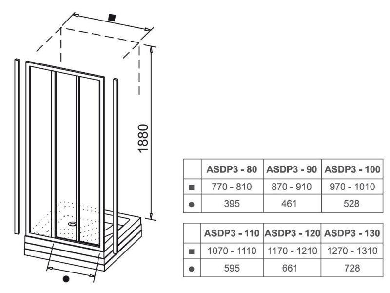 Купить Душевая дверь Ravak Supernova ASDP3-120, профиль белый, витраж перл/ грейп, 00VG010211/00VG0102ZG