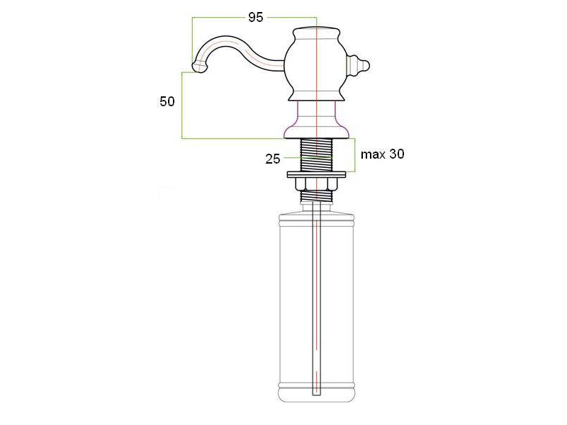 Купить Дозатор жидкого мыла Zorg Inox ZR-24 BR, цвет бронза