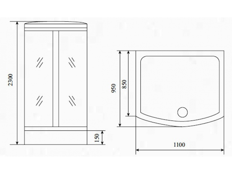 Купить Душевая кабина Timo TL-1501 110 x 95 см (Lux)