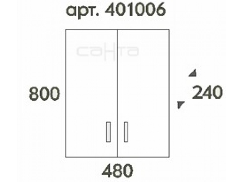 Купить Шкаф подвесной СаНта Стандарт ПШ 48-80 401006, над стиральной машиной