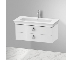 Тумба под раковину Duravit White Tulip 105 см подвесная, 2 ящика, белый матовый, WT435203636 + UV986307777