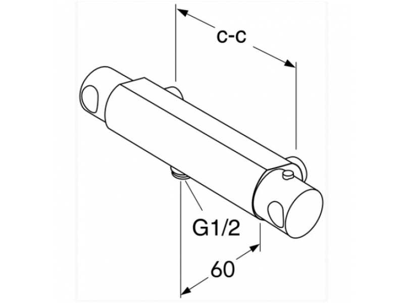 Купить Смеситель Gustavsberg Coloric GB41219204 46 для душа термостатический, цвет серебро