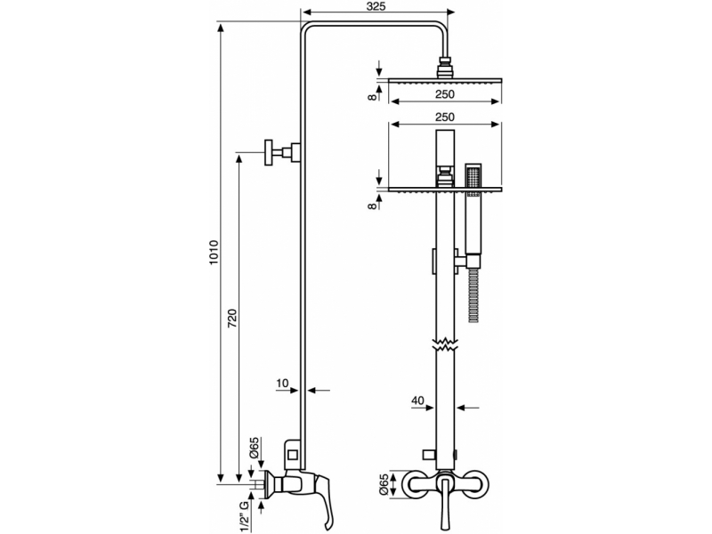 Купить Душевой комплект Emmevi 7600281CR, хром