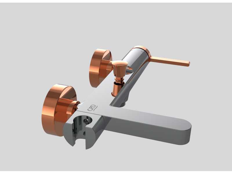 Купить Смеситель GPD Gildo MBB165-K-R, для ванны и душа, хром/розовое золото