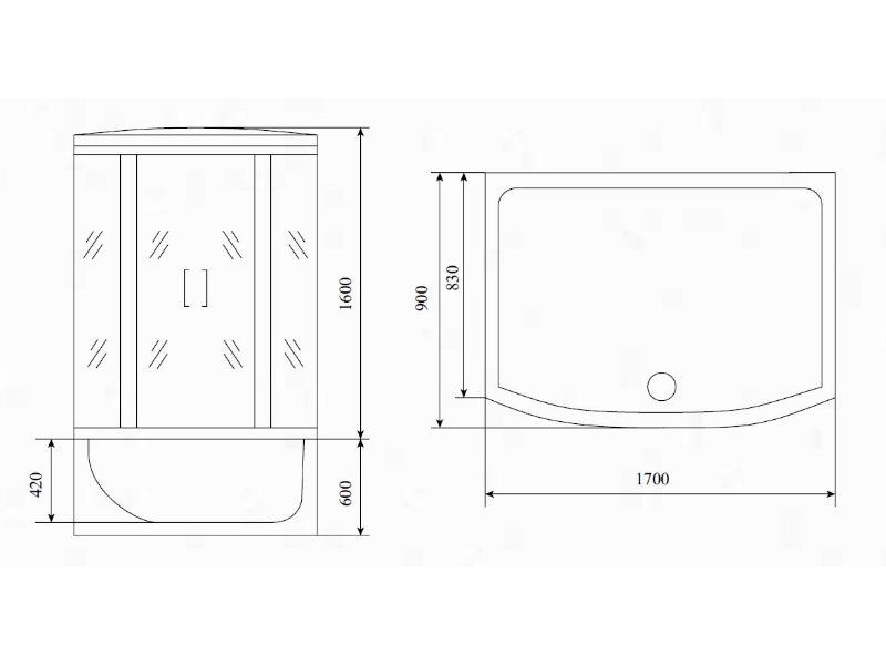 Купить Душевой бокс Timo Lux T-7770 NEW, 170 x 90 см