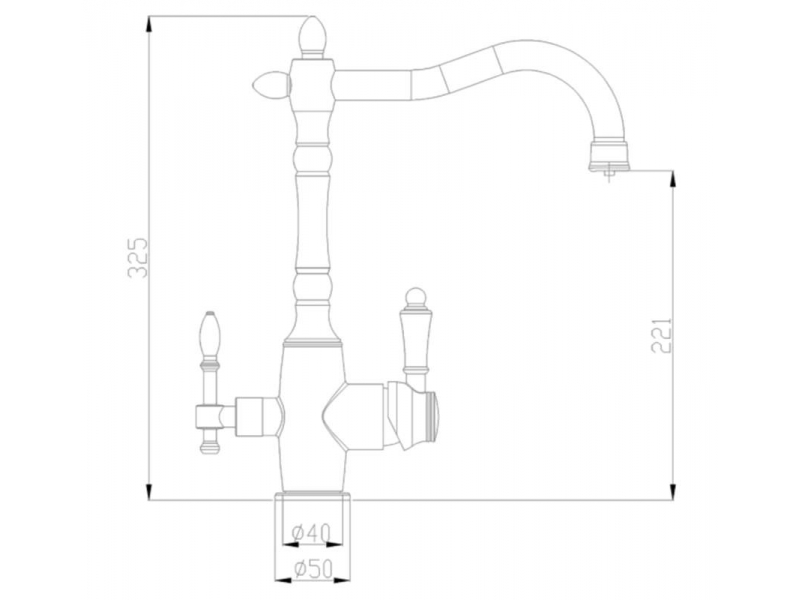 Купить Смеситель Zorg Steel Hammer SH 812 BLACK CR для кухни под фильтр, черный металлик/хром