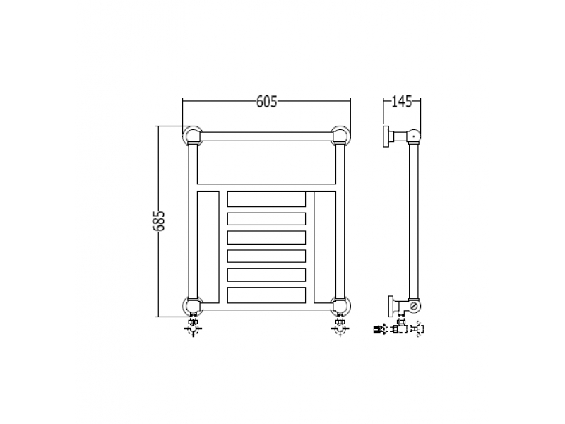 Купить Полотенцесушитель Devon&Devon Jupiter 3, 2PRJ3CR, хром