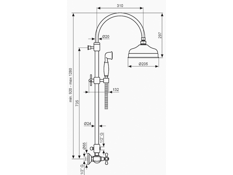 Купить Душевой комплект Emmevi 1200281BR, бронза