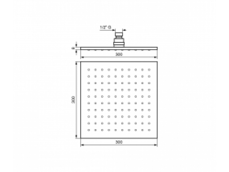 Купить Верхний душ Emmevi C06658mm300CR, 300х300 мм, 1 режим струи, без держателя, хром