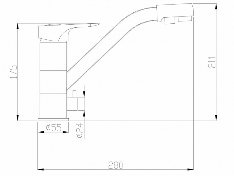 Купить Смеситель Zorg Steel Hammer SH 321 BLACK CR для кухни под фильтр, черный металлик/хром