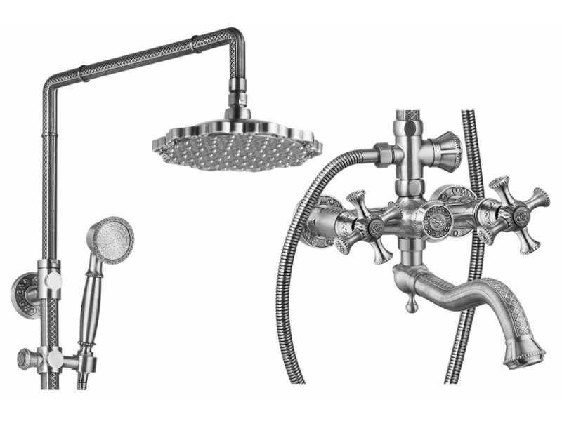 Купить Душевая система Zorg Antic A 7002DS-SL, цвет серебро