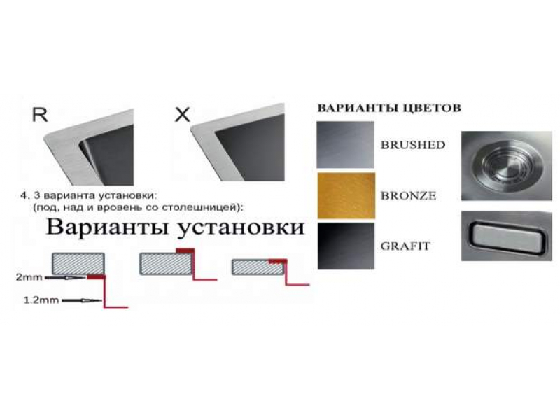 Купить Мойка Zorg Light ZL R 510510, 51 х 51 см, брашированная матовая нержавеющая сталь