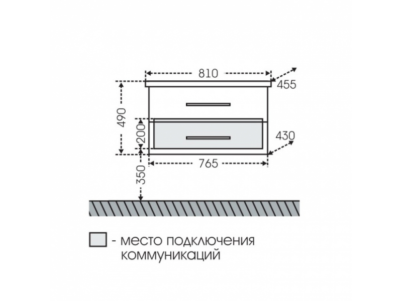 Купить Тумба под раковину СаНта Омега 80 207005, подвесная