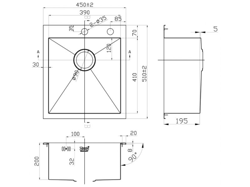 Купить Кухонная мойка нержавеющая Zorg Inox PVD 4551 Grafit