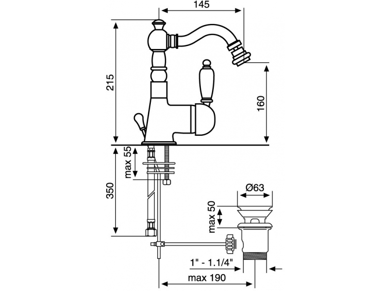 Купить Смеситель для биде Emmevi Laguna 40514OR, золото