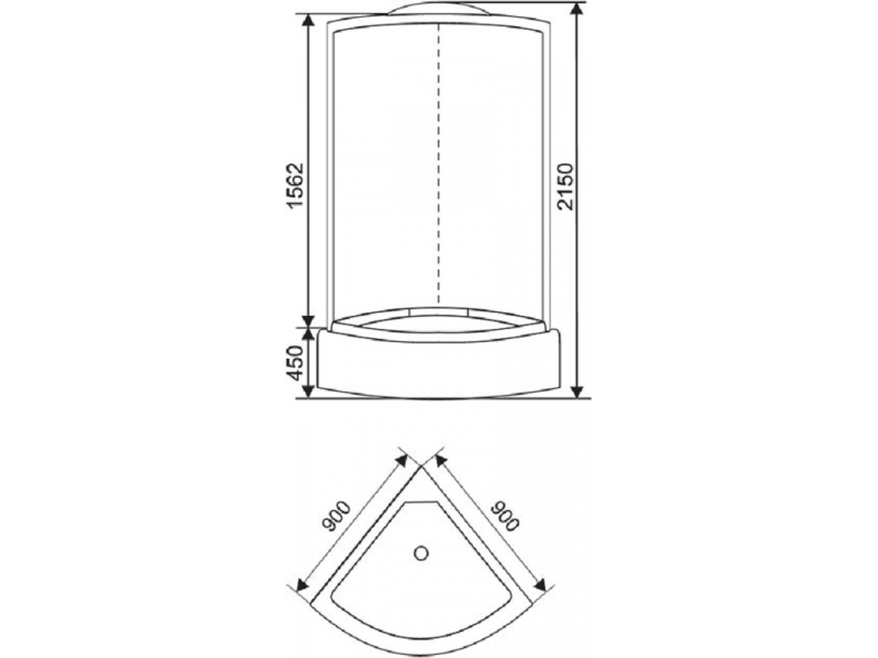 Купить Душевая кабина Arcus AS-105, 90 x 90 см, стекла матовые фактурные