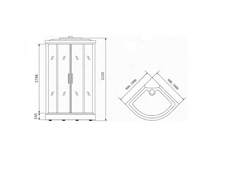 Купить Душевая кабина Timo Eco TE-0701 P, 100 x 100 см, стекла матовые