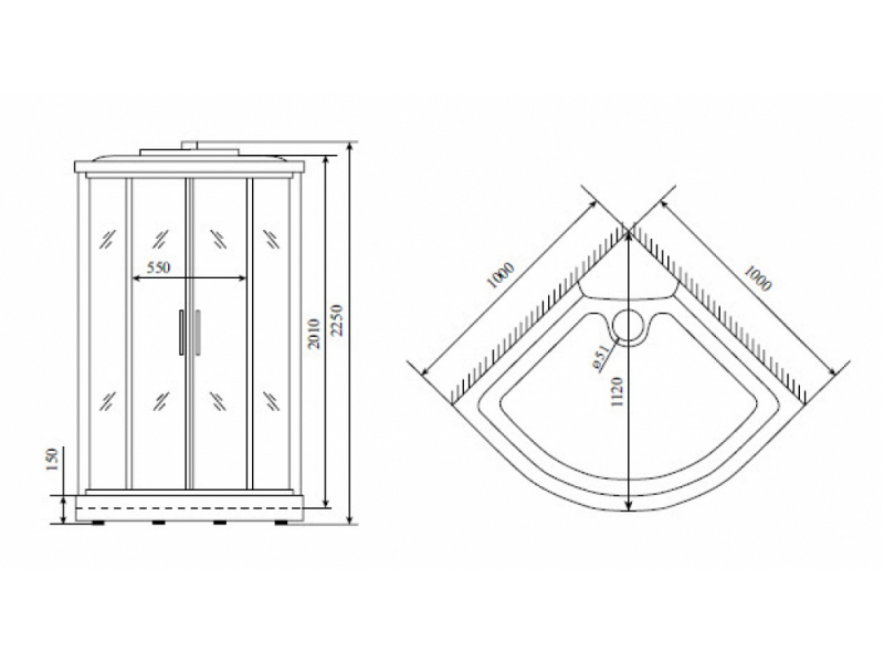 Купить Душевая кабина Timo Standart Т-6601 Silver 100 x 100 см, с крышей, с гидрозатвором, хром