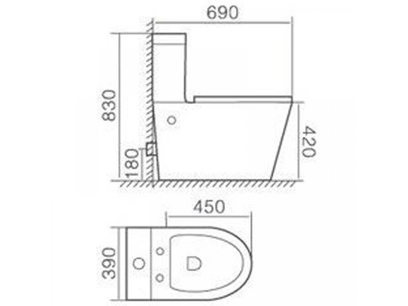 Купить Напольный унитаз Timo Kulo ТК-401 Rimless 39 x 69 x 83 см безободковый, сиденье Soft Close, белый