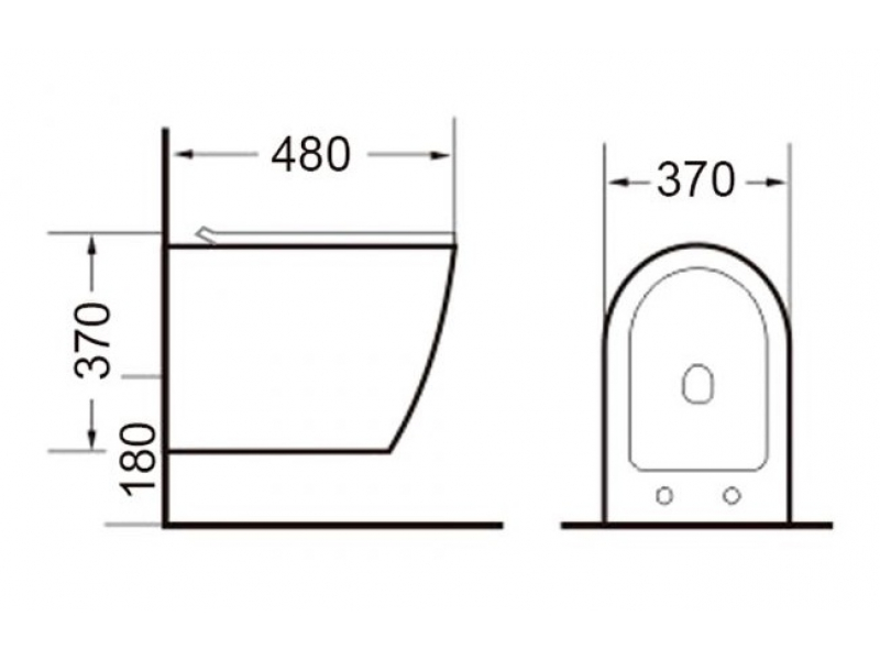 Купить Подвесной унитаз Timo Kulo ТК-403 MB Rimless 37 x 48 x 37 см безободковый, сиденье Soft Close, цвет черный матовый