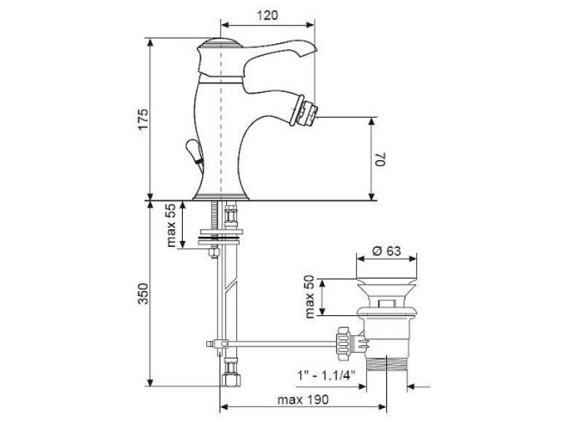 Купить Смеситель для биде Emmevi Tiffany 6004OR, золото