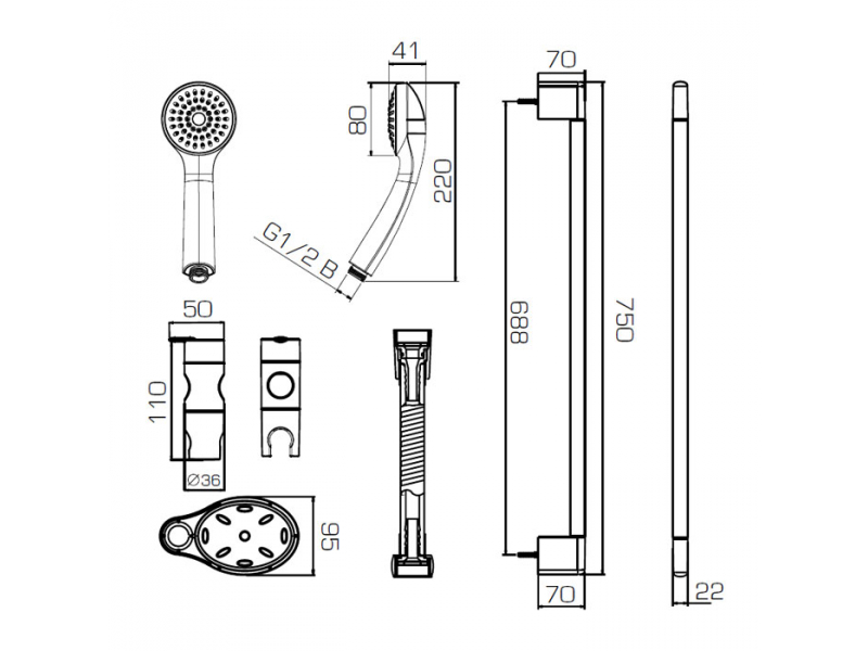 Купить Душевой гарнитур Bravat Eco D152CP-3-RUS