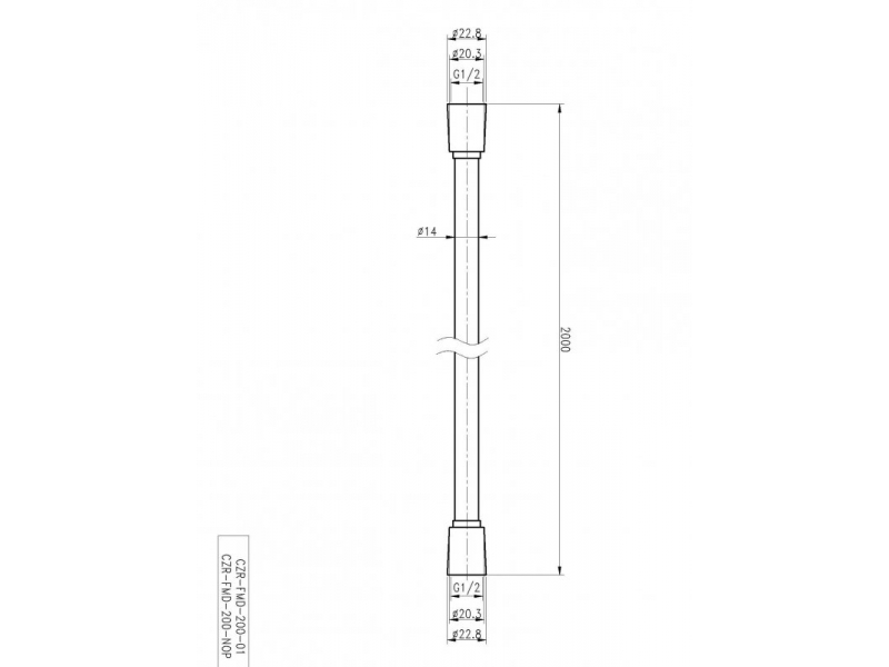 Купить Душевой шланг Cezares PVC 200 см, хром матовый, CZR-FMD-200-01