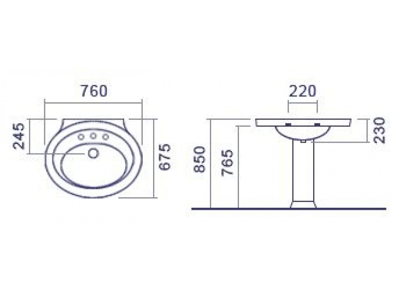 Купить Раковина Hatria Dolcevita Y0EW 01 75 см круглая