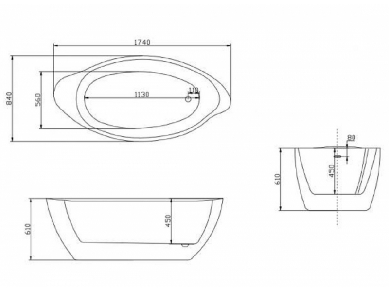 Купить Акриловая ванна Lagard Versa Brown Wood lgd-vsa-bw 174 x 84 см