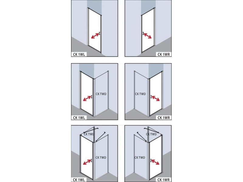 Купить Душевая дверь Kermi Cada XS CK 1WL/R 10020 VPK 100 x 200 см (CK1WR10020VPK/CK1WL10020VPK)