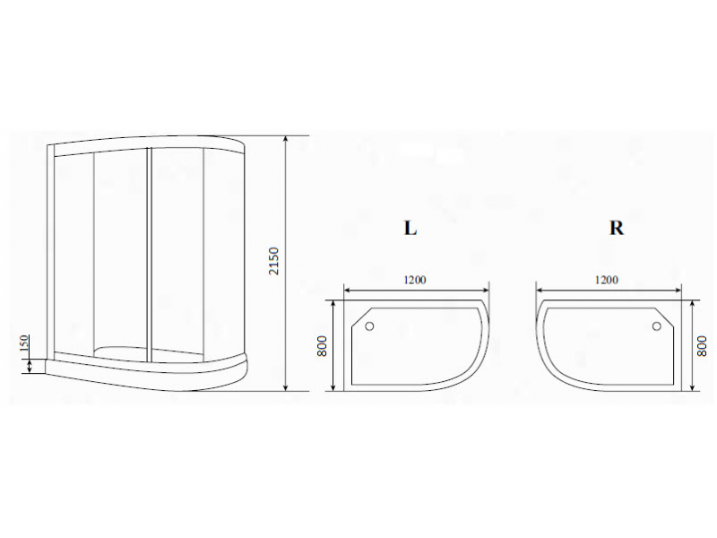 Купить Душевая кабина Timo Eco TE-0702 P L/R, 120 x 80 см, стекла матовые