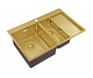 Мойка Zorg Inox, 78 х 51 см, бронза, SZR 5178-2-L BRONZE