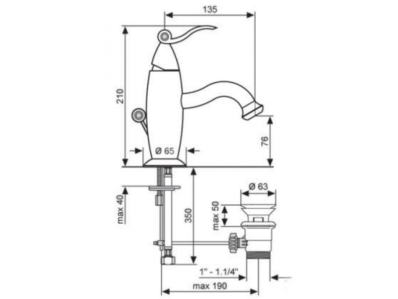 Купить Смеситель для раковины Emmevi Abel 39003CR, хром