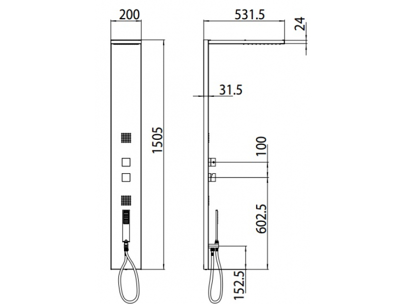 Купить Душевая панель Bossini Manhattan-4 L00891.030, хром