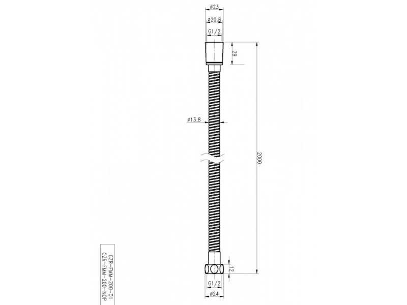 Купить Душевой шланг Cezares 180 см, черный матовый, CZR-FMM-180-NOP