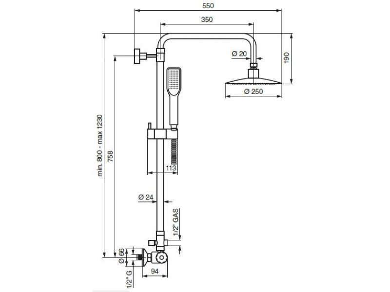 Купить Душевой комплект Emmevi 930586CR, хром