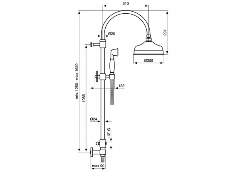 Купить Душевой комплект Emmevi Deco Classic C02594EBIGBR, бронза