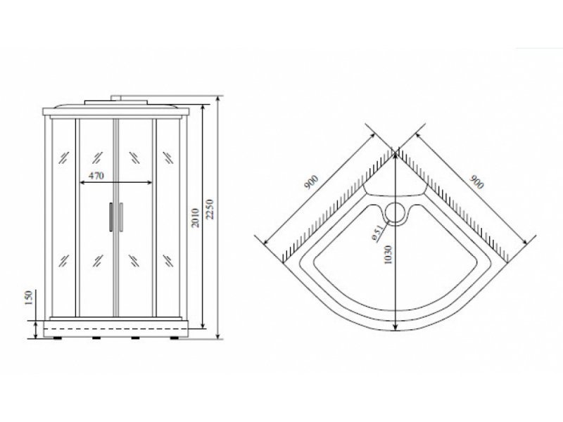 Купить Душевая кабина Timo Standart Т-6609 Silver 90 x 90 см, с крышей, с гидрозатвором, хром