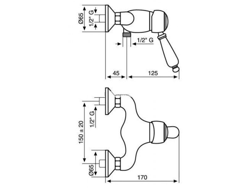 Купить Смеситель для душа Emmevi Laguna 40062OR, золото