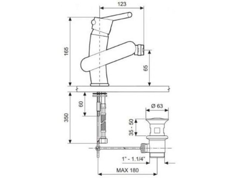 Купить Смеситель для биде Emmevi Twist 6604SC, матовый хром/хром