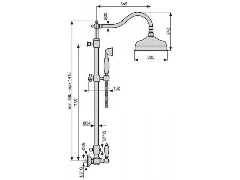 Купить Душевой комплект Emmevi Deco Old 12100218BR, бронза