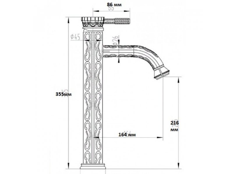 Купить Смеситель Zorg Antic A 121U-BR для раковины, бронза