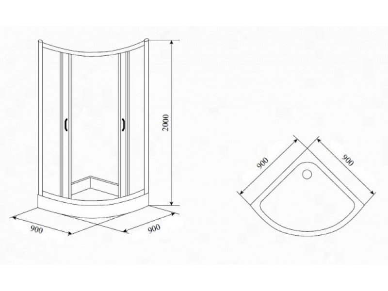 Купить Душевой уголок Timo TL-9001 F Fabric Glass, стекло матовое, 90 х 90 х 200 см